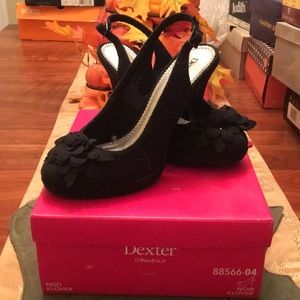 Platform heels black felt